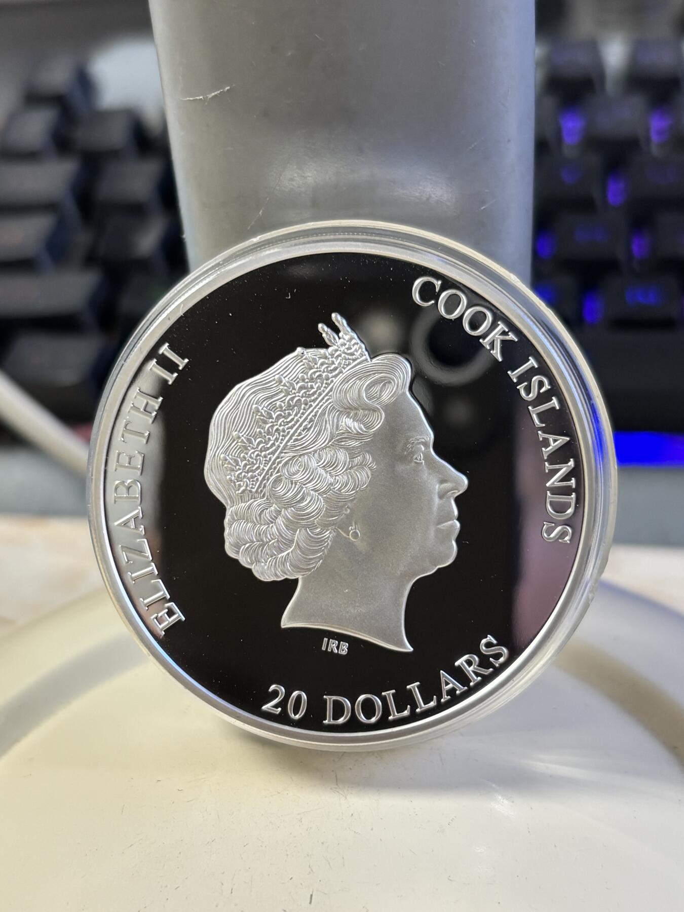 第196期拍卖 库克2021年信息大爆炸3盎司高浮雕精制纪念银币，999银，发行量999枚