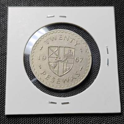 KK钱币收藏小铺  第417期 2月预留时间 周末发货 1967加纳20比塞瓦