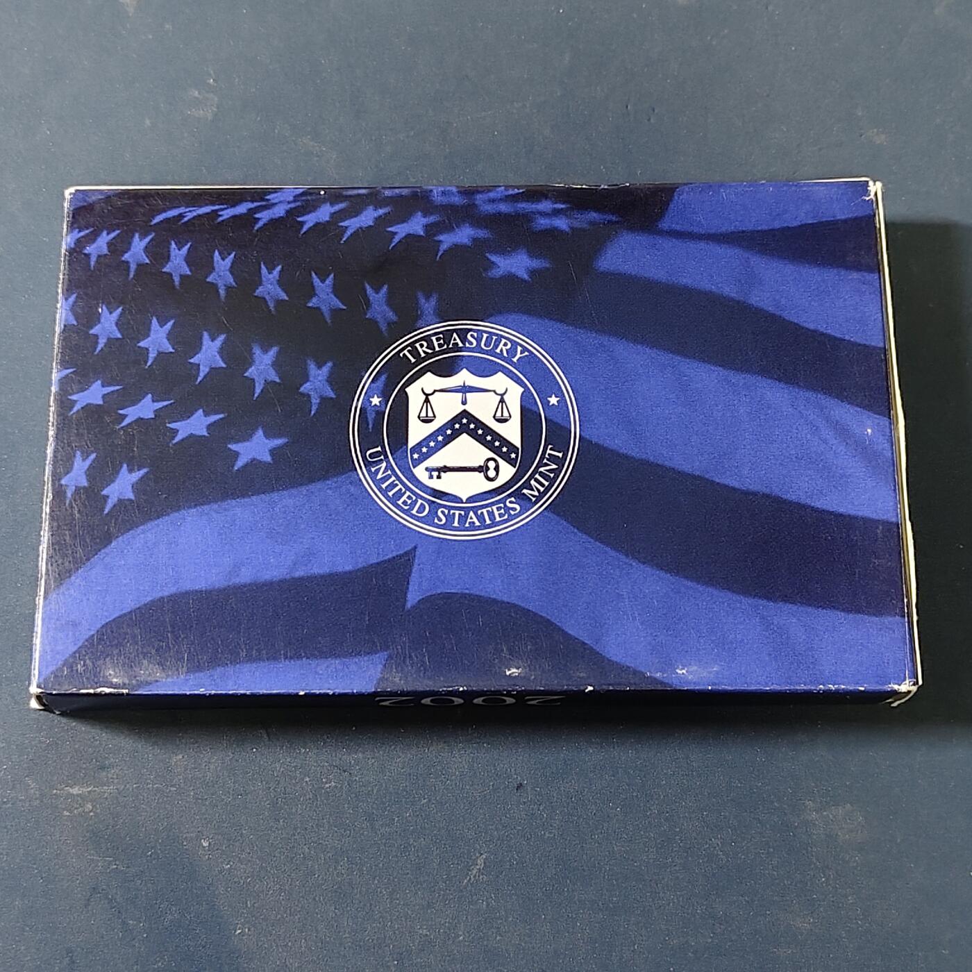 【全场包邮】纯粹捡漏拍517场 美国2002年官方封装精制套币（流通币一盒+州币一盒）-盒证全