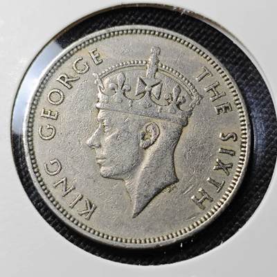 KK钱币收藏小铺  第417期 2月预留时间 周末发货 1950毛里求斯1卢比