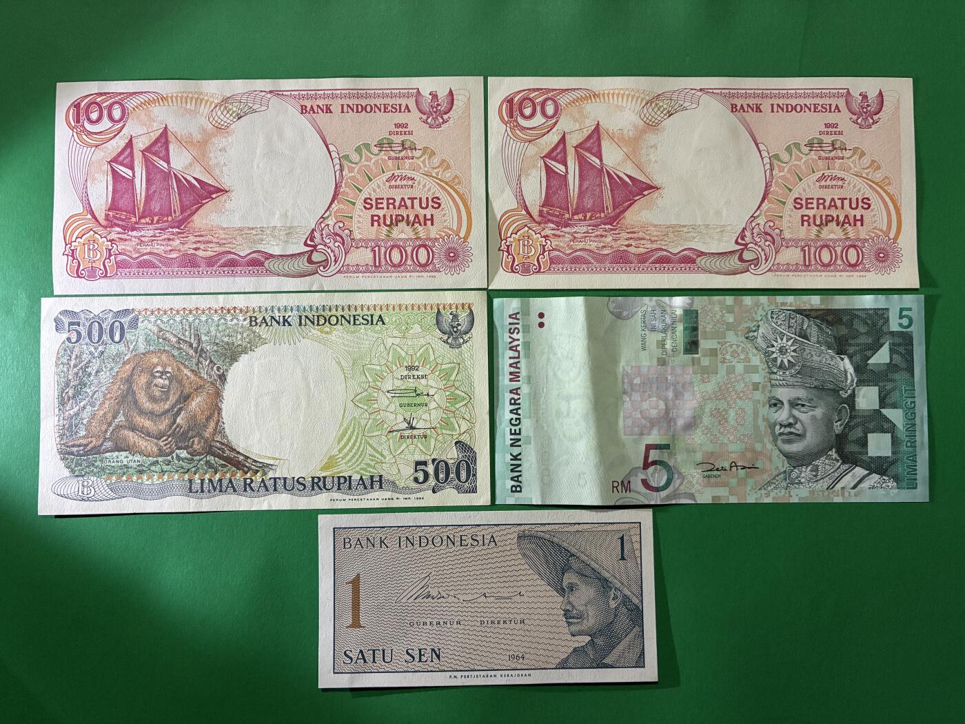 咖啡豆•收藏 2026年Apr_7th世界各国纸币拍卖 9枚 印度尼西亚/马来西亚/巴基斯坦/印度/法属越南 美品AU-UNC 外国 亚洲纸币
