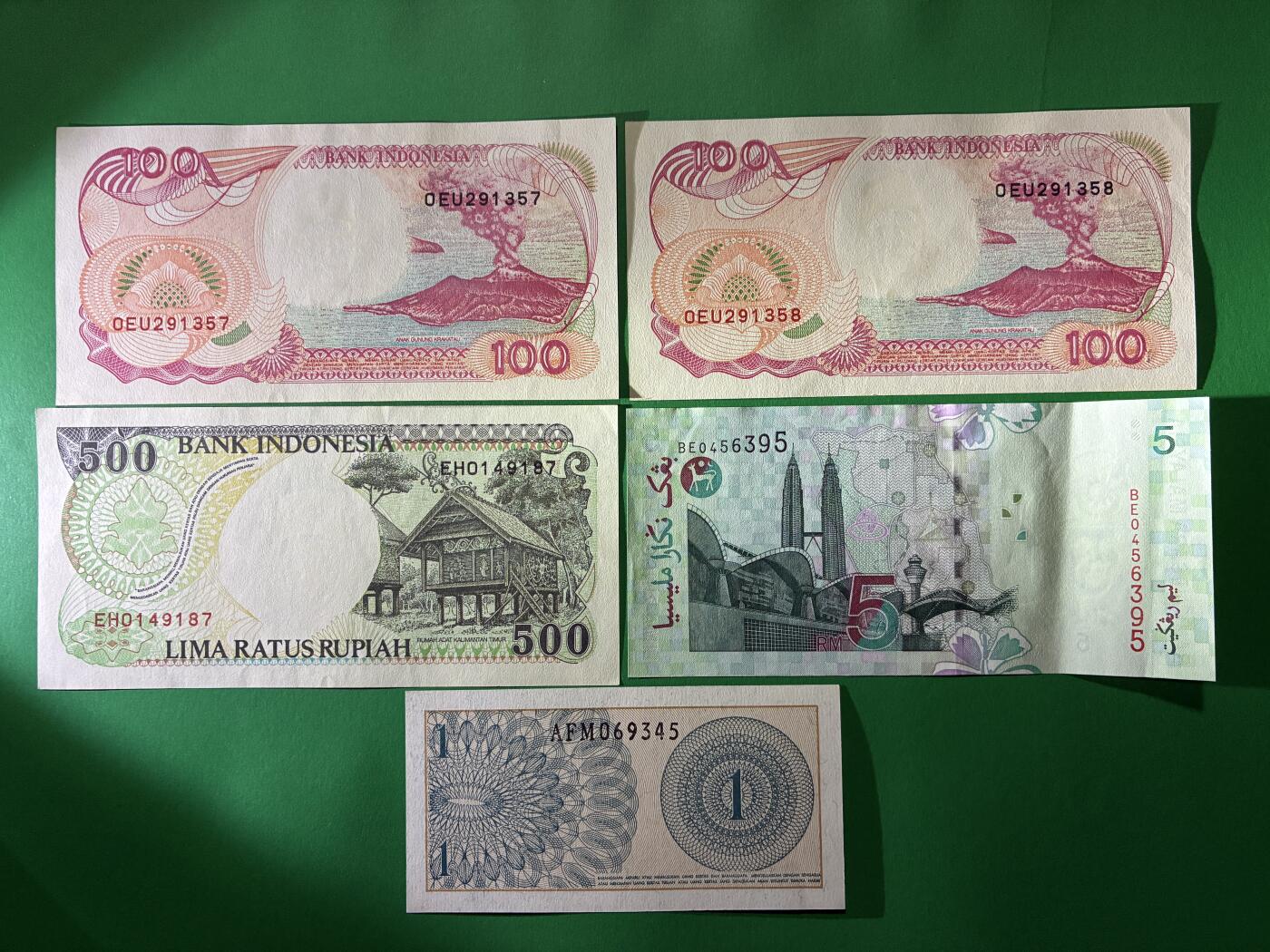 咖啡豆•收藏 2026年Apr_7th世界各国纸币拍卖 9枚 印度尼西亚/马来西亚/巴基斯坦/印度/法属越南 美品AU-UNC 外国 亚洲纸币