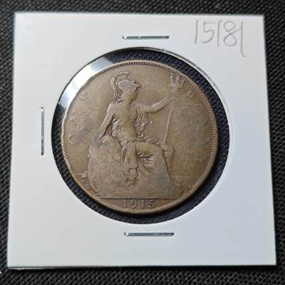 KK钱币收藏小铺  第415期 2月预留时间 周末发货 1915英国1便士 