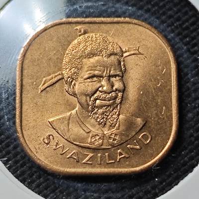 KK钱币收藏小铺  第415期 2月预留时间 周末发货 1975斯威士兰2分好品铜币