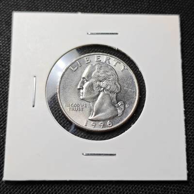 KK钱币收藏小铺  第415期 2月预留时间 周末发货 1996美国25分