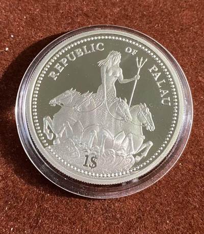 日日生财—方圆世界（全场包邮）第二场 - 帕劳1995年 联合国成立50周年 帕劳1美元精致彩色纪念币 