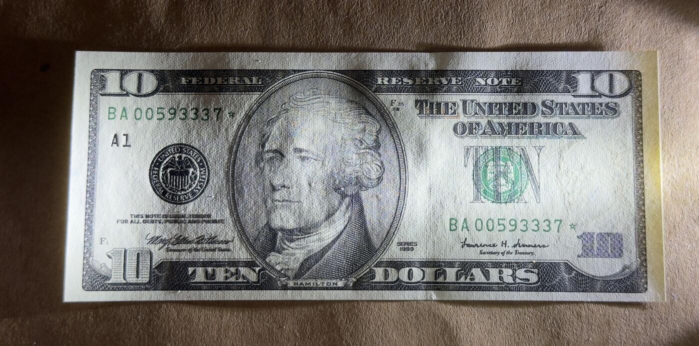 【礼羽收藏】🌏世界钱币拍卖第131期 99年首发黑白大头10美元补号豹子身全新UNC品相