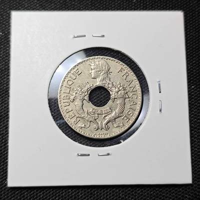 KK钱币收藏小铺  第415期 2月预留时间 周末发货 1938法属印度支那5分