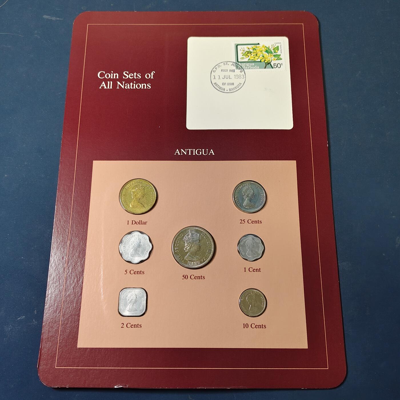 【全场包邮】纯粹捡漏拍517场 【富兰克林·世界各国硬币系列邮币卡】安提瓜（加勒比岛国）