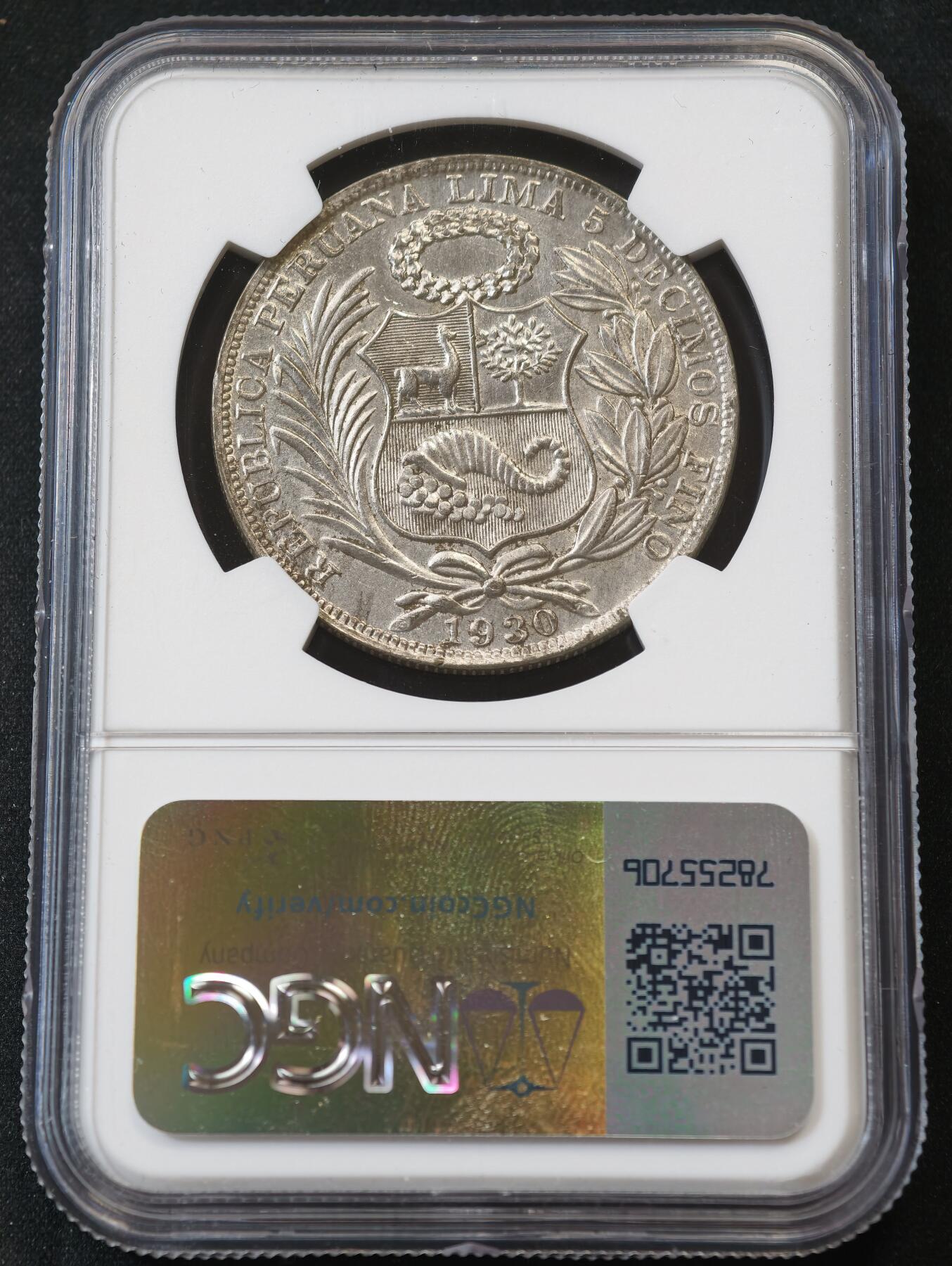 甄臻铺-世界币章拍卖（第58期），送拍享返佣金等优惠多多 NGC-AUD 秘鲁 1930年 女神1索尔银币