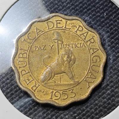 KK钱币收藏小铺  第417期 2月预留时间 周末发货 1953巴拉圭10分 