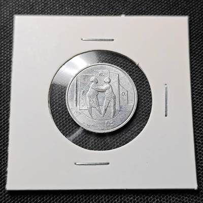 KK钱币收藏小铺  第417期 2月预留时间 周末发货 1976圣马力诺5里拉 