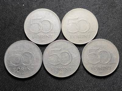 KK钱币收藏小铺  第417期 2月预留时间 周末发货  匈牙利50福林5枚一组