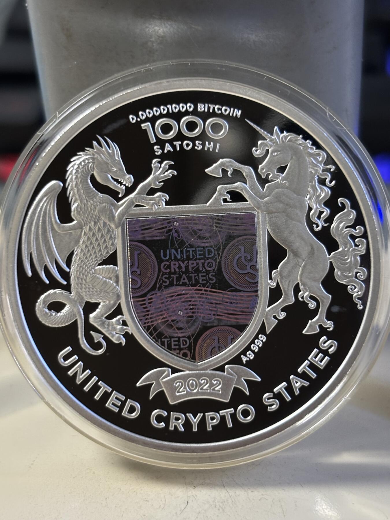 第196期拍卖 美国2022年加密货币女神神兽1盎司精制纪念银币，999银，发行1000枚