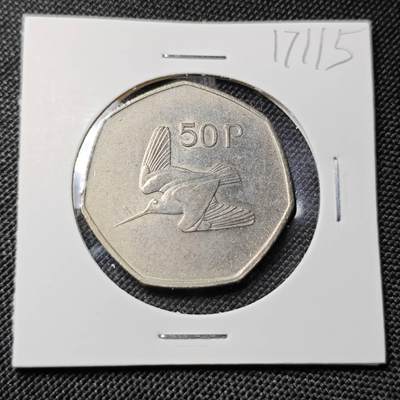 KK钱币收藏小铺  第417期 2月预留时间 周末发货 1997爱尔兰50便士