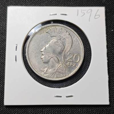 KK钱币收藏小铺  第415期 2月预留时间 周末发货 1973希腊20德拉克马 戎装女神