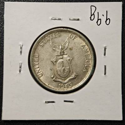 【德藏】世界币章拍卖第170期（拍品征集中~欢迎藏友联系） 老藏家集藏系列之- 1945年 美属菲律宾50分银币 直径约：27.5mm；重约：9.9g 入册20余年·附有当年购入价