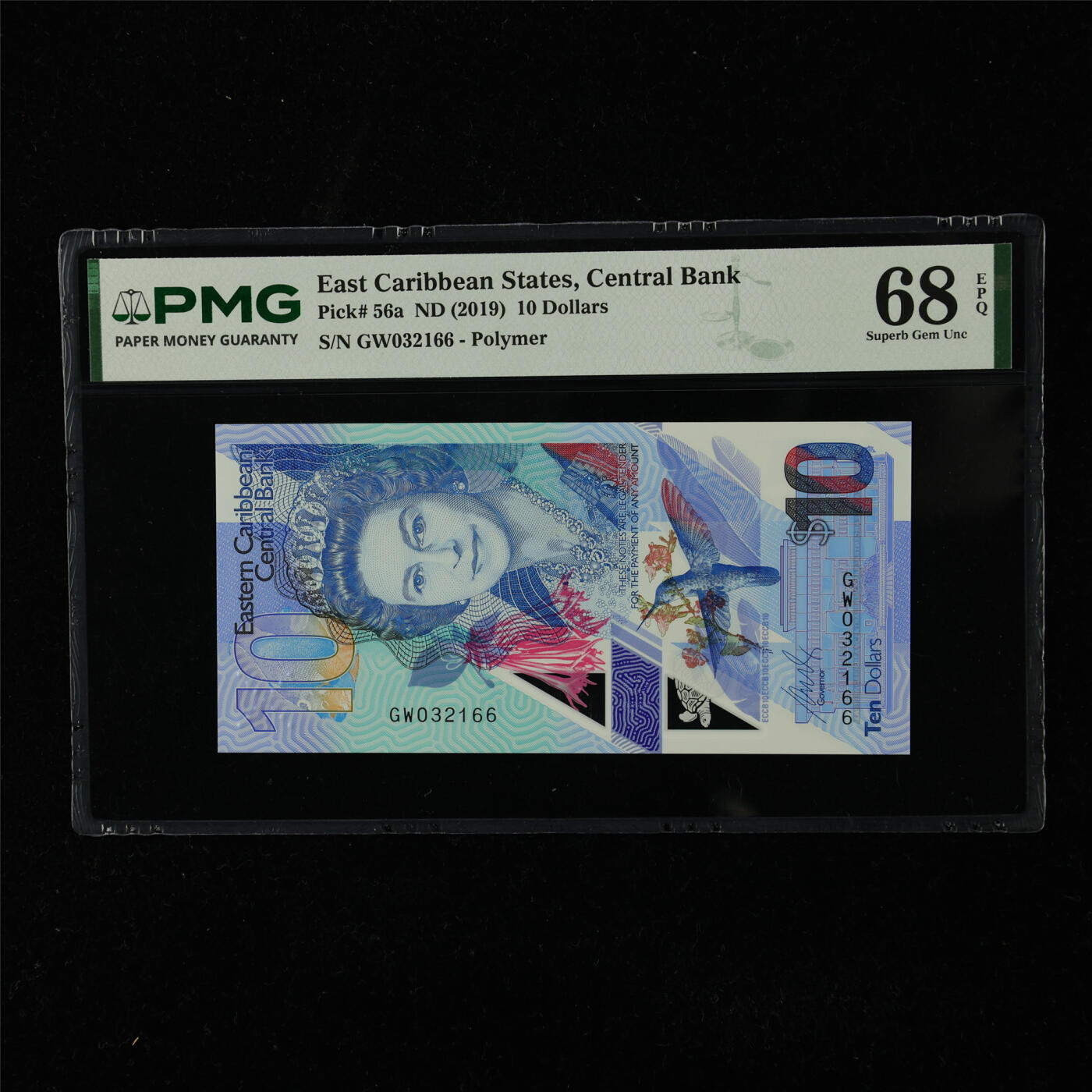 【亘邦集藏】第225期拍卖 2019年 东加勒比海10元 PMG 68EPQ GW032166
