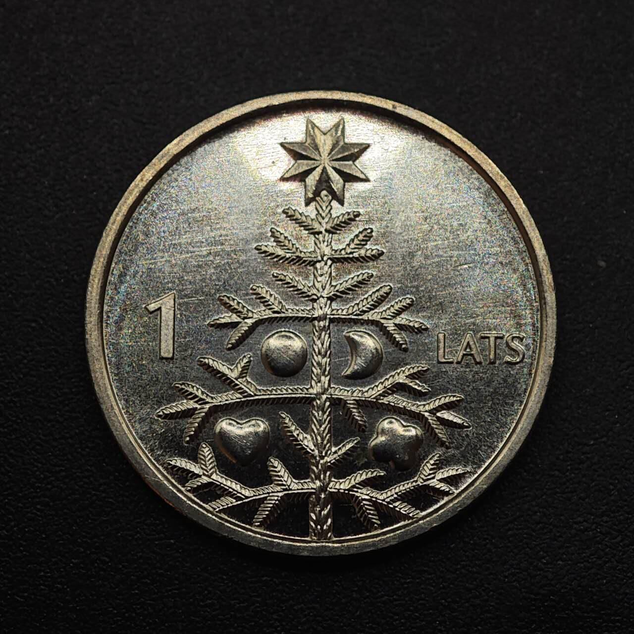 【淘币小摊】实时拍第八百八十七拍   散币场    每周一统一发货 拉脱维亚2009年1拉特圣诞树纪念币