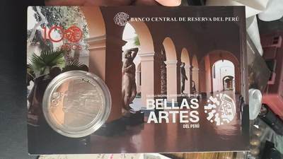 ❤️【币观天下】❤️ 第347期钱币拍卖场- 2026.4.3周五晚上6点半场 长期征集拍品  - 秘鲁2018年秘鲁美术学院成立100周年纪念银币，33克大银币，含银量0.925含纯银31.1克