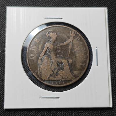 KK钱币收藏小铺  第415期 2月预留时间 周末发货 1917英国1便士 