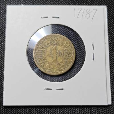 KK钱币收藏小铺  第417期 2月预留时间 周末发货 1944西班牙1比塞塔 