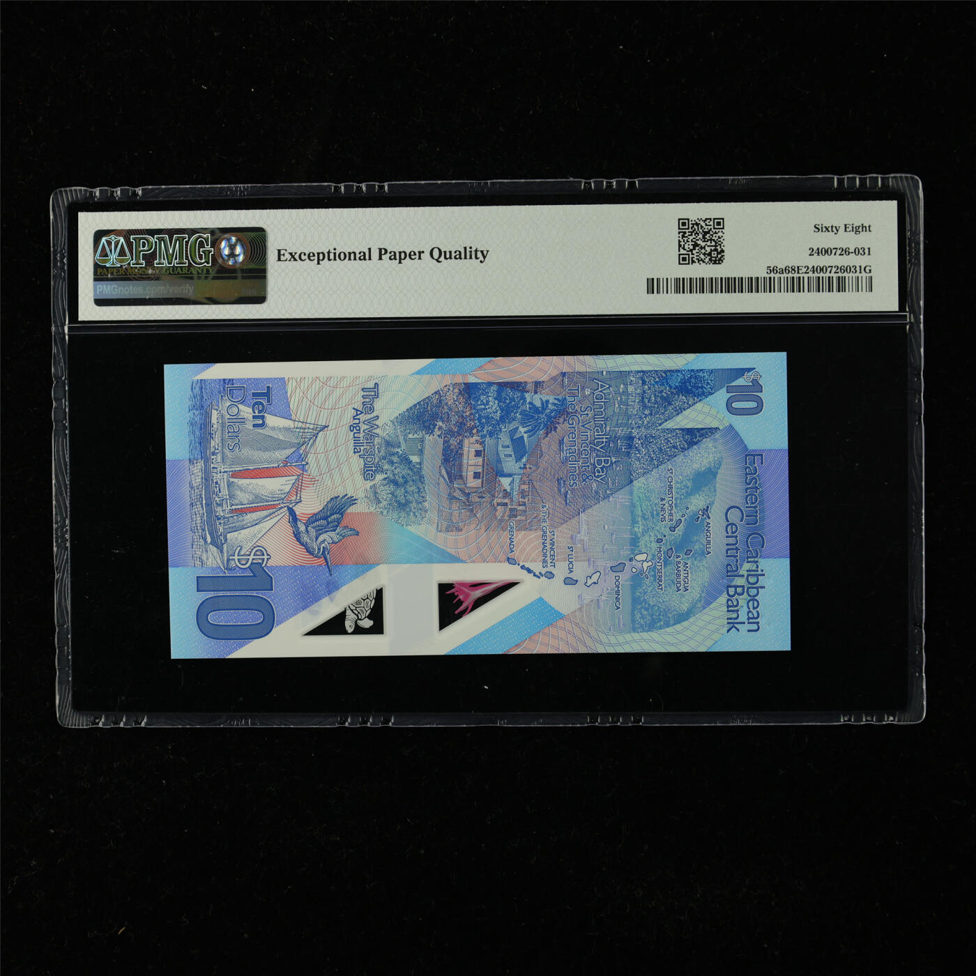 【亘邦集藏】第225期拍卖 2019年 东加勒比海10元 PMG 68EPQ GW032166