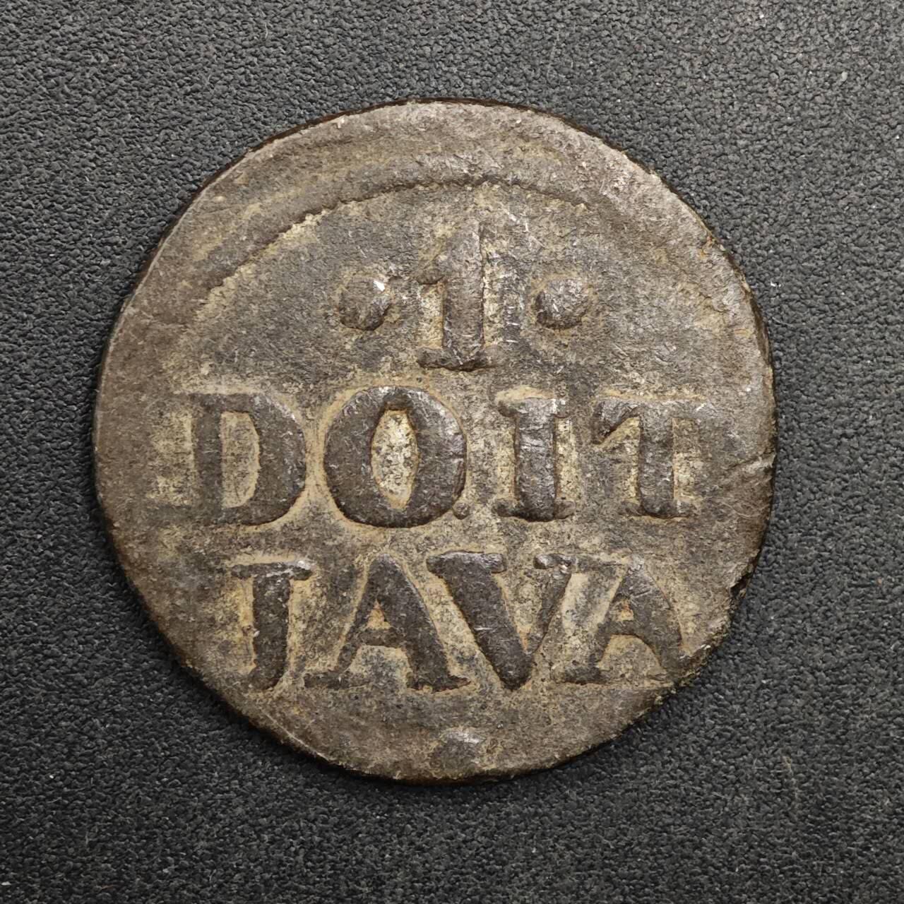  【淘币小摊】限时拍第八百八十九拍   散币套币纸币邮品场    每周一统一发货 荷属东印度爪哇1杜伊特（1 Duit/Doit）锡币