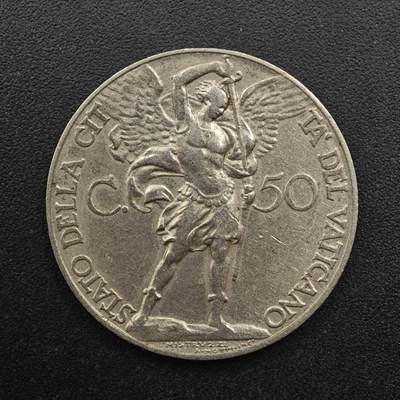 【淘币小摊】实时拍第八百八十七拍   散币场    每周一统一发货 - 梵蒂冈1931年大天使50分镍币