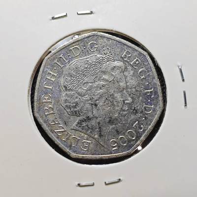 KK钱币收藏小铺  第415期 2月预留时间 周末发货 2005英国50分 纪念币