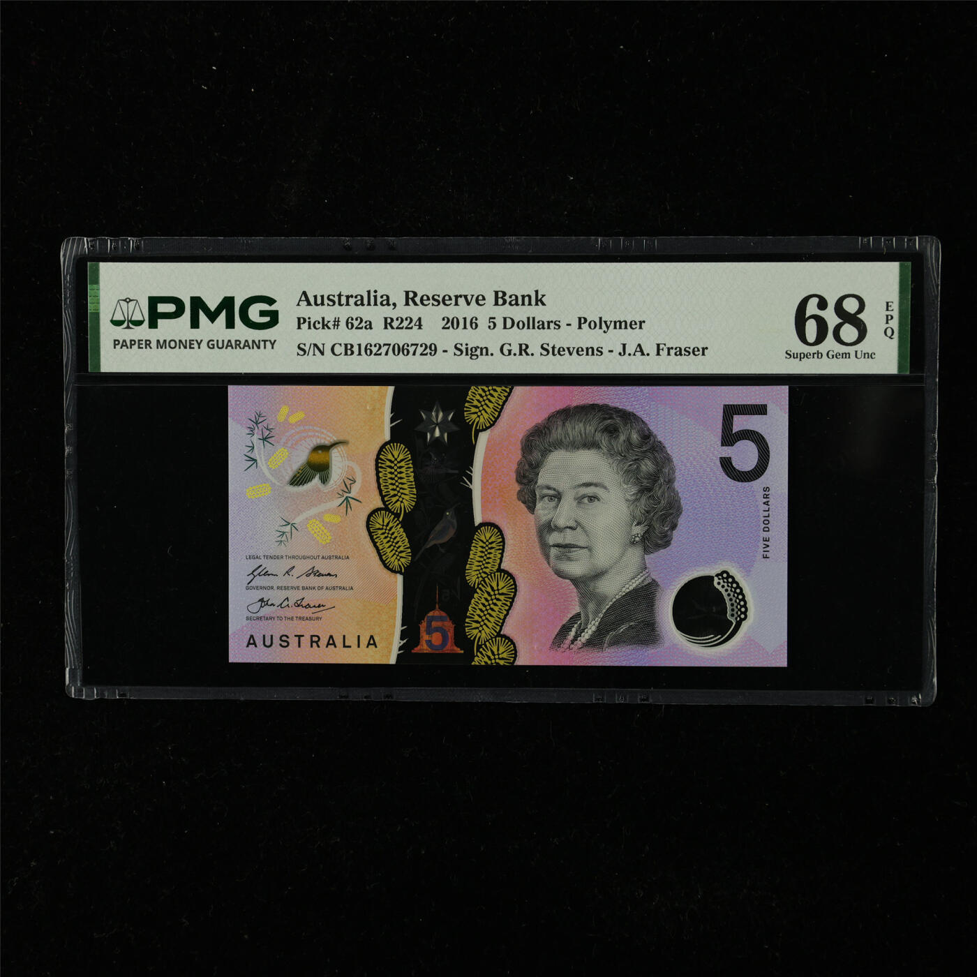 【亘邦集藏】第225期拍卖 2016年 澳大利亚5澳元 PMG 68EPQ CB162706729