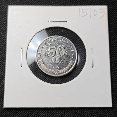 KK钱币收藏小铺  第415期 2月预留时间 周末发货 2009克罗地亚50利帕 