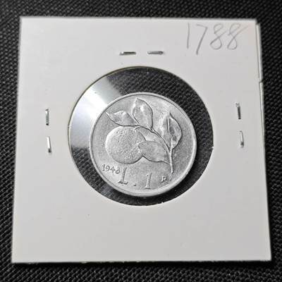 KK钱币收藏小铺  第417期 2月预留时间 周末发货 1948意大利1里拉 带光