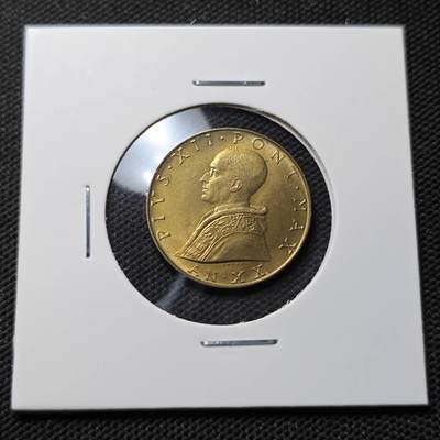 KK钱币收藏小铺  第415期 2月预留时间 周末发货 1958梵蒂冈20里拉 好品