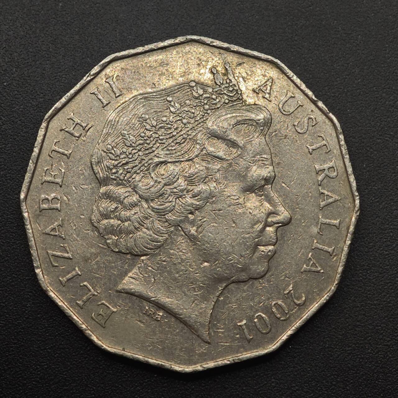 【淘币小摊】实时拍第八百八十七拍   散币场    每周一统一发货 澳大利亚2001年新南威尔士州百年50分纪念币