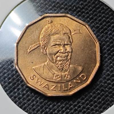 KK钱币收藏小铺  第417期 2月预留时间 周末发货 1974斯威士兰1分 好品