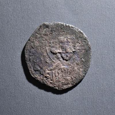 【良泉】4月16日【西方古代打制币】拍卖108件 - 公元969-976年【拜占庭】约翰一世【复打】A类无名富力，铜币，3.32克