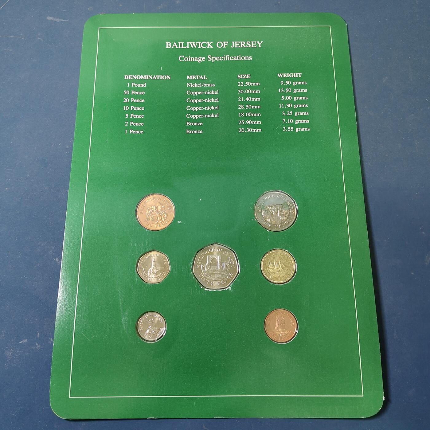 【全场包邮】纯粹捡漏拍517场 【富兰克林·世界各国硬币系列邮币卡】泽西（英国属地）-1镑为帆船版