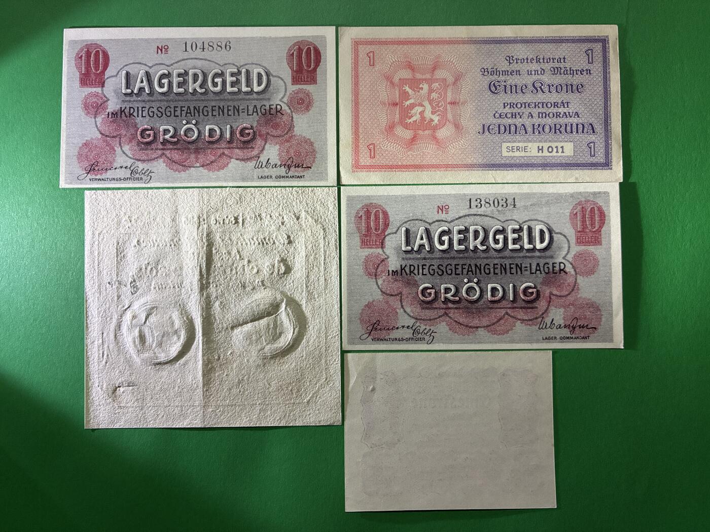 咖啡豆•收藏 2026年Apr_7th世界各国纸币拍卖 5枚 法国/奥匈帝国/捷克斯洛伐克/奥地利 美品AU-UNC 小票幅 外国 欧洲纸币