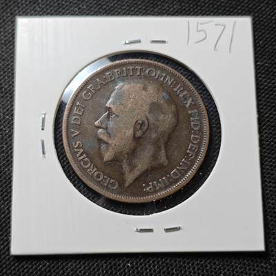 KK钱币收藏小铺  第415期 2月预留时间 周末发货 1917英国1便士 