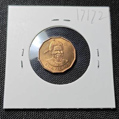 KK钱币收藏小铺  第417期 2月预留时间 周末发货 1974斯威士兰1分 好品