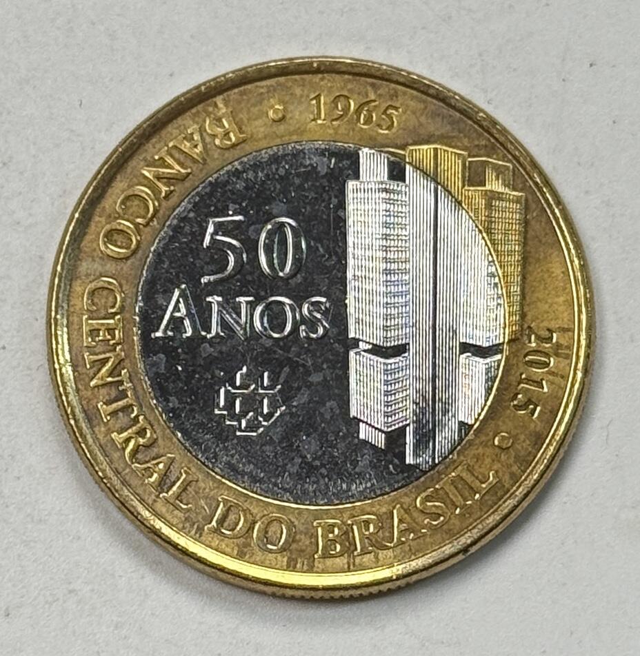 S&S Numismatic世界钱币-拍卖 第125期  巴西2015年 巴西中央银行成立50周年 1里亚尔双色纪念币