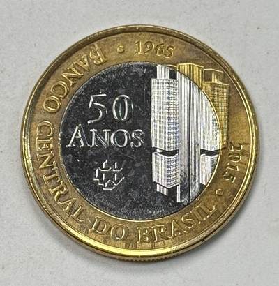 S&S Numismatic世界钱币-拍卖 第125期  - 巴西2015年 巴西中央银行成立50周年 1里亚尔双色纪念币