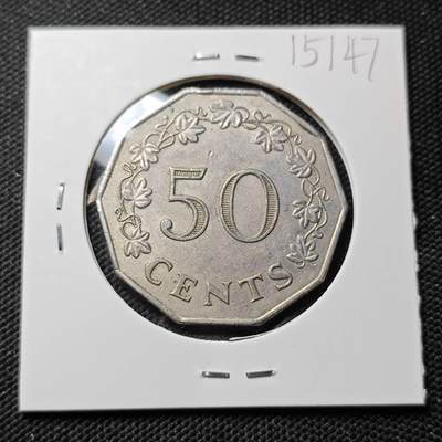 KK钱币收藏小铺  第415期 2月预留时间 周末发货 1972马耳他50分