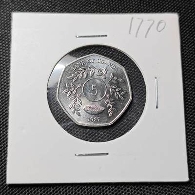 KK钱币收藏小铺  第417期 2月预留时间 周末发货 1987乌干达5分