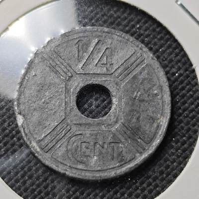 KK钱币收藏小铺  第415期 2月预留时间 周末发货  1943法属印支1/4分