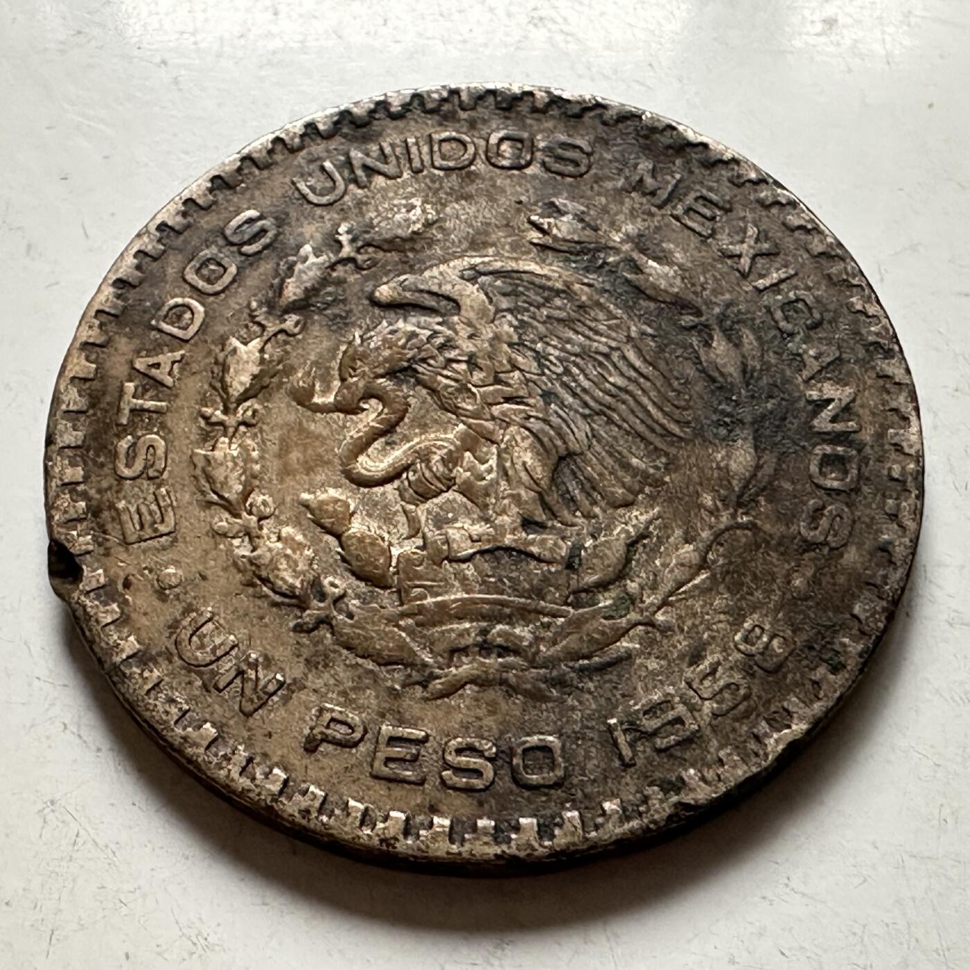 🌹外币初藏🌹🐯2026年第36场   每周二四六晚8️⃣点 接代拍 墨西哥1958年一比索低银大银币