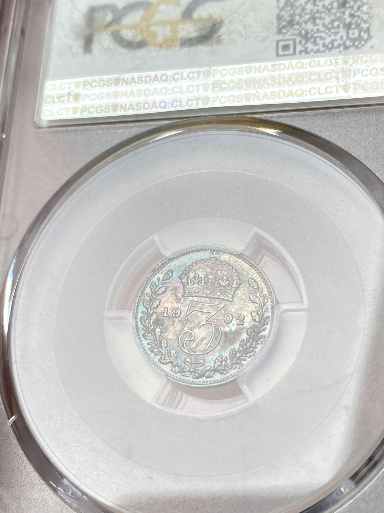 万国钱币拍卖第064期 PCGS PL65~67 1902年英国爱德华七世类精制濯足币一套四枚 绝美五彩包浆GEM顶级品质