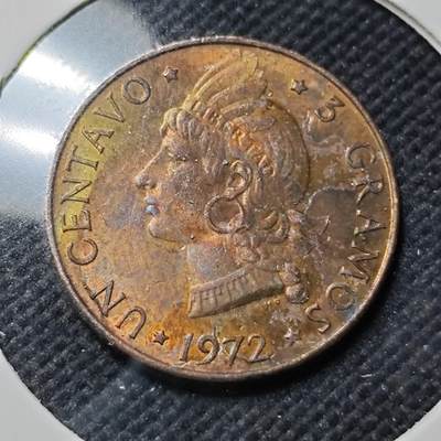 KK钱币收藏小铺  第415期 2月预留时间 周末发货 1972多米尼加1分