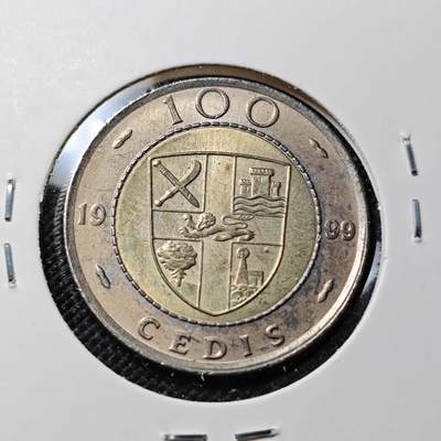 KK钱币收藏小铺  第417期 2月预留时间 周末发货  1999加纳100塞地 双色币